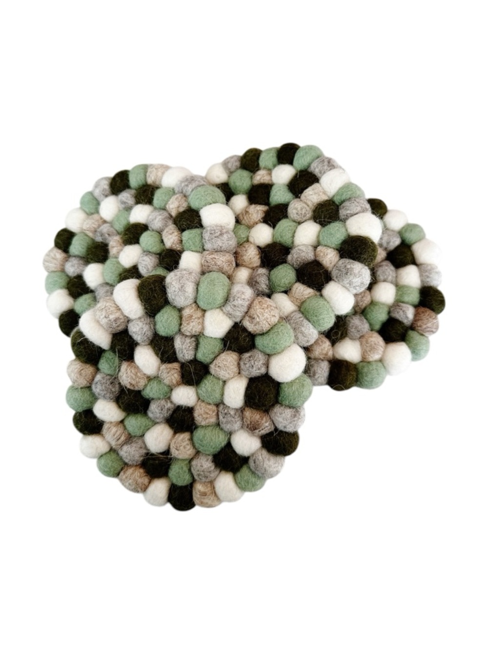 Thirstystone Wool Felted Pom Pom Ball Coaster Set